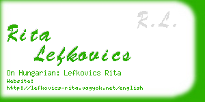 rita lefkovics business card